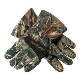 DEERHUNTER Muflon Max-5 Winter Gloves | zimné kamuflážne rukavice - 
Deerhunter Muflon Gloves  sú kvalitné zimné poľovnícke rukavice v prevedení Max-5 Camo. Sú to najlepšie rukavice v našej ponuke, vďaka membráne Deer-Tex ® a Thinsulate.
3M ™ Thinsulate ™ izolácia je mäkká, priedušná a schopná udržiavať  teplo aj za vlhka.
DEER-TEX® Membrana má výrobcom udávaných niekoľko vlastnosti: 100% odolnosť proti vetru, 100% odolnosť proti vode, 100% vzdušnosť. Membrány sa môžu prať. Technické špecifiká:  odolnosť voči vode je viac než 10.000 mm/H2O, priepustnosť vodných par je viac než 10.000 gr/m/ 24h.


Výstuž na vnútornej strane rukavice 
výstuž na vonkajšej strane rukavice 
Nastaviteľné zápästie  
Elastická manžeta 
rukavice so streleckým otvorom na ukazovák a palec 
Veľkosti: M-2XL 
Farba: 95-Max-5 Camo 
Povrchová úprava: 100% Polyester so zdvojenou štruktúrou 
Zosilnenie: 50% Nylon/ 50% Polyetylén 
Membrána: Deer-Tex® Membrane 
Zateplenie: 3M ™ Thinsulate ™