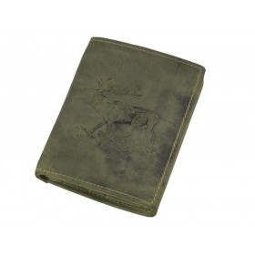 GREENBURRY 1701 Jeleň | kožená peňaženka zelená - Pánska peňaženka z kvalitnej brúsenej kože Greenburry 9,5x12cm s razbou jeleňa. Ručná výroba. Farba zelená.
7 slotov pre karty 
2 priehradky na poznámky 
4 vrecká - vodičské preukazy a / alebo automobilové licencie 
1 priehľadné okno 
Jednodielne vrecko na mince s koženým dnom 
reliéfne logo 
prírodná leštená hovädzia koža - "použitý vzhľad"
Prezrite si kompletnú ponuku kvalitných kožených výrobkov Greenburry