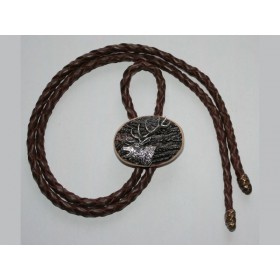 Poľovnícka kravata jeleň-hlava z profilu jeden paroh - 