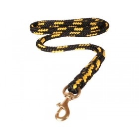 Vodítko duté lano mosazná spona 12 mm x 150 cm žlté - 