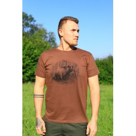 Pánske poľovnícke tričko TETRAO diviak veľký - hnedé - 