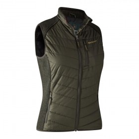 DEERHUNTER Lady Caroline Padded Waistcoat - dámska vesta (3 - <P>Praktická, teplá a krásne tvarovaná, polstrovaná vesta Deerhunter Lady Caroline je dokonalým všestranným doplnkom vášho jesenného a zimného šatníka. </P>
<P>Táto vesta, ktorá je nosená s dlhým rukávom, ktorá dodáva teplo chladnému dňu, alebo pod bundou, ktorá izoluje pred extrémnymi podmienkami, dodáva šmrnc každému neformálnemu alebo funkčnému oblečeniu. Kontrastné pletené panely po bokoch a ramenách poskytujú priliehavé uloženie a väčšie pohodlie, polstrovanie vpredu a vzadu je teplé a odolné proti vetru. Tri predné vrecká zakončené zipsom, jednoduchý, ale vysoko praktický dizajn tejto vesty. </P>
<UL>
<LI>Tri predné vrecká na zips </LI>
<LI>Kontrastná pletenina po stranách a ramenných častiach pre lepšie prispôsobenie a väčšie pohodlie </LI>
<LI>Elastická lemovacia páska v prieramku a dole </LI>
<LI>Pohodlná a priedušná vesta vhodná na všetky outdoorové aktivity</LI>
<LI>Zloženie 100% Polyester</LI>
<LI>Farba 393 - Timber</LI></UL>