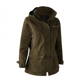 DEERHUNTER Lady Gabby Jacket - dámska bunda (3 - <P>Bunda Deerhunter Lady Gabby je ženská verzia oceňovanej bundy Pro Gamekeeper. </P>
<P>Táto bunda je odpoveďou na všetky vaše jesenné a zimné výpravy. Bunda Lady Gabby je všestranný umelec. Lezenie na horu tohto jeleňa, ktorého raz v živote budete milovať, budete milovať vylepšené vetranie nepremokavých zipsov v podpazuší spolu s obojsmerným zipsom YKK pre ľahký prístup na cestách. Mimo vyšliapanej cesty na túru alebo stonku sú vrecká na prednej časti skrinky s preklopením nevyhnutné pre nosenie vášho vybavenia, alebo keď iba sedíte pri zasklení svojho okolia, dve vrecká na teplejšie ruky udrží vaše ruky útulné. Dámska bunda Lady Gabby s odnímateľnou kapucňou, neoprénovými búrkovými manžetami a nastaviteľným spodným sťahovacím šnúrkou vyžaruje množstvo ženského strihu a štýlu s brzdnou silou, ktorá vás ochráni pred poveternostnými vplyvmi.</P>
<UL>
<LI>Odnímateľná kapucňa</LI>
<LI>2-smerný YKK zips v strede vpredu</LI>
<LI>Vrecko na rádio s nepremokavým zipsom a gumovým otvorom pre anténu</LI>
<LI>Dve vrecká na teplejšie ruky s nepremokavým zipsom</LI>
<LI>2 predné vrecká s krabičkou a chlopňami</LI>
<LI>Vodeodolný zips pod pažami pre odvetranie</LI>
<LI>Predtvarované rukávy</LI>
<LI>Nastaviteľné v spodnej časti rukávov remienkom a suchým zipsom</LI>
<LI>Neoprénová búrková manžeta na rukávoch</LI>
<LI>Nastaviteľné dno so sťahovacou šnúrkou</LI>
<LI>Zloženie 100% Polyester</LI>
<LI>Farba 391 - Peat</LI></UL>