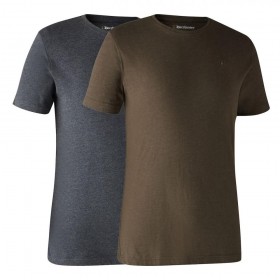 DEERHUNTER Basic 2-pack T-Shirt - tričká dvojbalenie (L - <P>Ľahké tričká - dvojbalenie, melange s okrúhlym výstrihom a znakom Deerhunter, ktoré sú ideálne pre každú šatňu v exteriéri, je jemné k pokožke, pohodlne sedí a tvaruje. </P>
<P>Noste ho ako vrstvu v chladnejších mesiacoch alebo ho spojte s kraťasmi a noste ho ležérne počas letných mesiacov. </P>
<UL>
<LI>Tričko Mélange s logom 
<LI> Pohodlné tvarované nosenie 
<LI>O-krk 
<LI>Zloženie 80% Bavlna / 20% Polyester 
<LI>Farebné prevedenie 572 - Brown Leaf Melange</LI></UL>