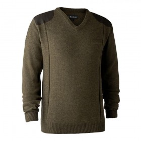 DEERHUNTER Sheffield Knit with V-neck - pletený sveter (L - <P>Kvalitne vybavený, štýlový sveter je vhodný na každý deň. </P>
<P>Sveter z ovčej vlny Deerhunter Sheffield V-krkom má semišové nášivky na pleciach a lakte a klasický úplet s elastanom pre pohodlné nosenie. </P>
<UL>
<LI>Jahňací úplet </LI>
<LI>Semišová náplasť na rameno a lakte </LI>
<LI>Pletené s elastanom, ktorý vedie k udržaniu dobrého tvaru </LI>
<LI>Zloženie 70% ovčej vlny / 28% akrylu / 2% elastanu</LI>
<LI>Farba 346 - Cypress</LI></UL>
<DIV></DIV>