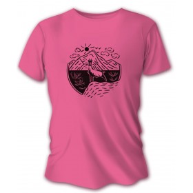 Dámske poľovnícke tričko TETRAO kamzík - ružové - 