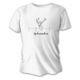 Pánske poľovnícke tričko TETRAO jeleň tep - biele - 