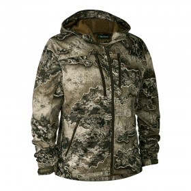 DEERHUNTER Excape Softshell Jacket - sofšelová bunda (L - <P>Softshellová bunda Deerhunter Excape je univerzálna vodoodpudivá bunda, odolná , ale ľahká a tichá. </P>
<UL>
<LI>Vode odolný dvojcestný zips v strede vpredu 
<LI>Dve vrecká na hrudi s vodeodolným zipsom 
<LI>Zosilnený výstup pre anténu 
<LI>Dve predné vrecká s vodeodolným zipsom 
<LI>Vodotesný zips v podpazuší pre ventiláciu 
<LI>Vopred tvarované lakte 
<LI>Nastaviteľné v spodnej časti rukávu pomocou popruhu a patentného gombíka 
<LI>Výstup vzadu pre bezpečnostnú linku 
<LI>Nastaviteľné dno so sťahovacou šnúrkou 
<LI>S nepremokavými a nepremokavými textilnými časťami, ktoré zaisťujú vysokú priedušnosť a pohodlie 
<LI>Mäkké a tiché 
<LI>Farba 93 - Realtree Excape Camo 
<LI>Zloženie 100% Polyester, 270 g/m2</LI></UL>