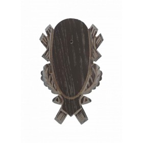 Vyrezávaná dubová podložka pod trofej Oak 4 18x9 cm - tmavá - 