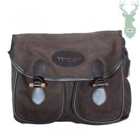 Kožená taška BROWN s drevenou prackou - 