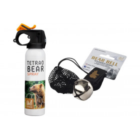 Hubársky balíček proti medveďom TETRAO - Bear sprej 150 ml + rolnička - 