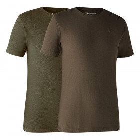 DEERHUNTER Basic 2-pack T-Shirt - tričká dvojbalenie (S - <P>Ľahké tričká - dvojbalenie, melange s okrúhlym výstrihom a znakom Deerhunter, ktoré sú ideálne pre každú šatňu v exteriéri, je jemné k pokožke, pohodlne sedí a tvaruje. </P>
<P>Noste ho ako vrstvu v chladnejších mesiacoch alebo ho spojte s kraťasmi a noste ho ležérne počas letných mesiacov. </P>
<UL>
<LI>Tričko Mélange s logom 
<LI> Pohodlné tvarované nosenie 
<LI>O-krk 
<LI>Zloženie 80% Bavlna / 20% Polyester 
<LI>Farebné prevedenie 354/572 - Adventure Green / Brown Leaf Melange</LI></UL>