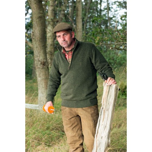 Obrázok číslo 2: DEERHUNTER Hastings Knit Zip-neck Green | poľovnícky sveter