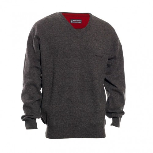 DEERHUNTER Brighton Knit V-neck Grey | poľovnícky sveter