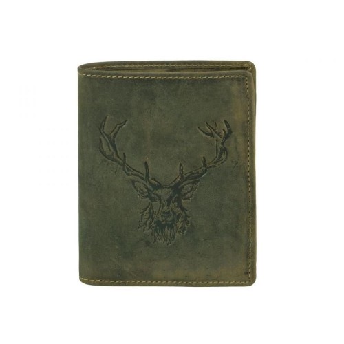 GREENBURRY 1701 Kráľovský jeleň | kožená peňaženka zelená