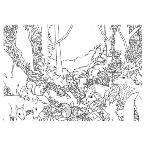 Obrázok číslo 2: Omaľovánka s poľovníckym a lesníckym motívom