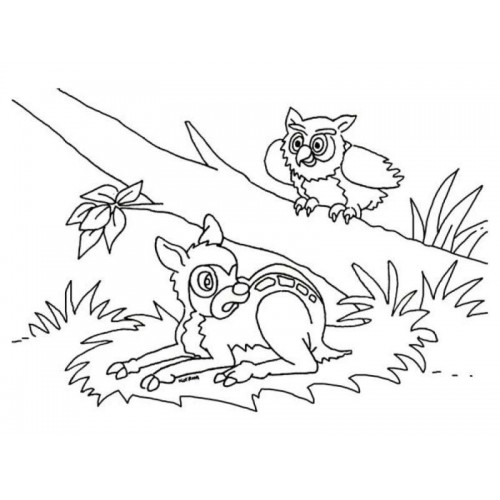 Obrázok číslo 6: Omaľovánka s poľovníckym a lesníckym motívom