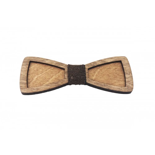 Drevený motýlik GLAMOR - tmavohnedý