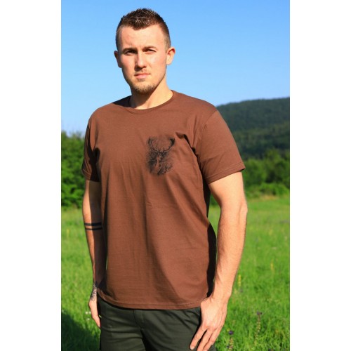 Pánske poľovnícke tričko TETRAO daniel malý - hnedé