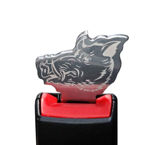 Obrázok číslo 3: Koncovka bezpečnostného pásu s poľovníckym motívom