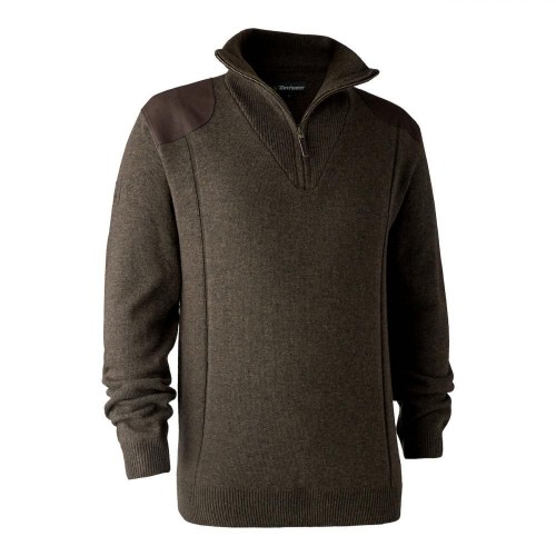 DEERHUNTER Sheffield Knit with Zip Neck - pletený sveter (L