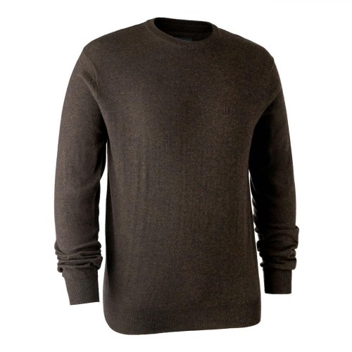 DEERHUNTER Kingston Knit with O-neck - merino sveter (L