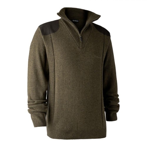 DEERHUNTER Sheffield Knit with Zip Neck - pletený sveter (L