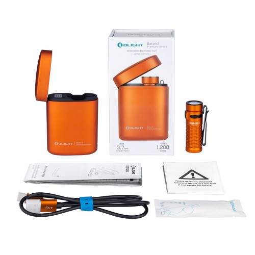 Obrázok číslo 4: LED baterka Olight Baton 3 Orange Premium Edition 1200 lm - limitovaná edícia