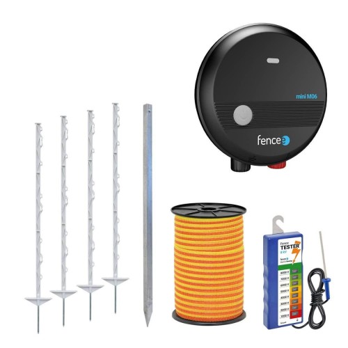 Set elektrického ohradníka FENCEE pre kone a psy – sieťový zdroj – páska 250 m