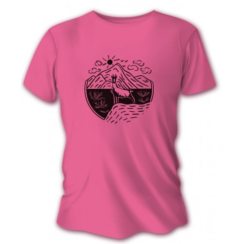 Dámske poľovnícke tričko TETRAO kamzík - ružové