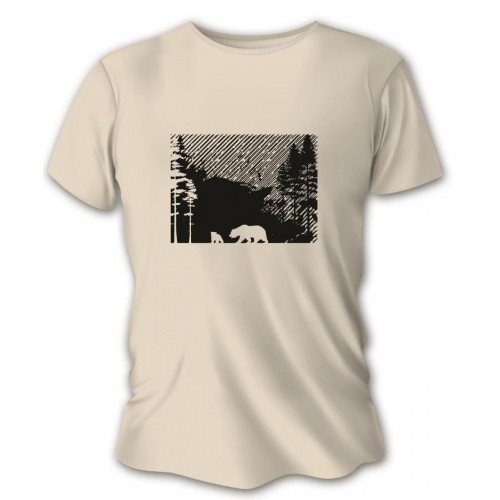 Dámske poľovnícke tričko TETRAO medvede - pieskové