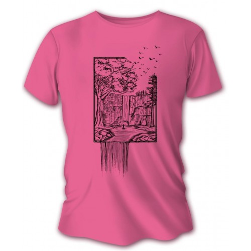 Dámske poľovnícke tričko TETRAO vodopád - ružové