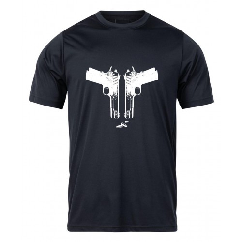 Dámske poľovnícke tričko TETRAO zbrane - čierne