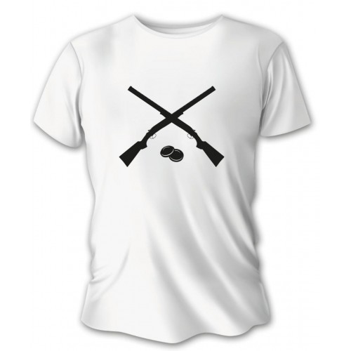 Pánske poľovnícke tričko TETRAO brokovnice - biele