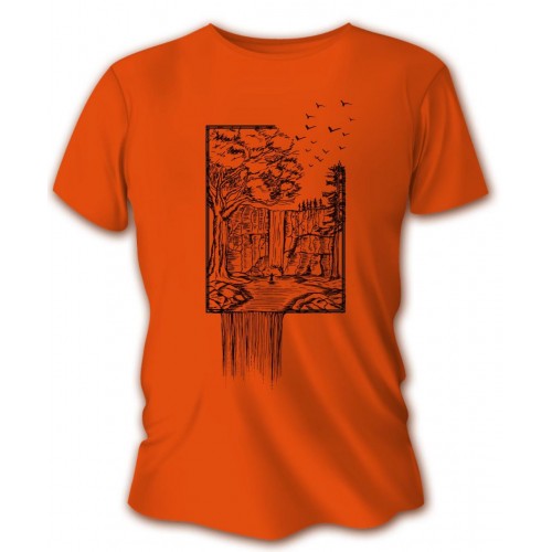 Pánske poľovnícke tričko TETRAO vodopád - oranžové