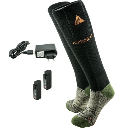 Vyhrievané ponožky Alpenheat FIRE-SOCKS zeleno-čierne