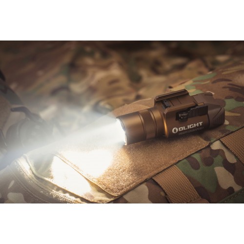 Obrázok číslo 11: Svetlo na zbraň Olight BALDR PRO R Desert Tan 1350 lm – zelený laser