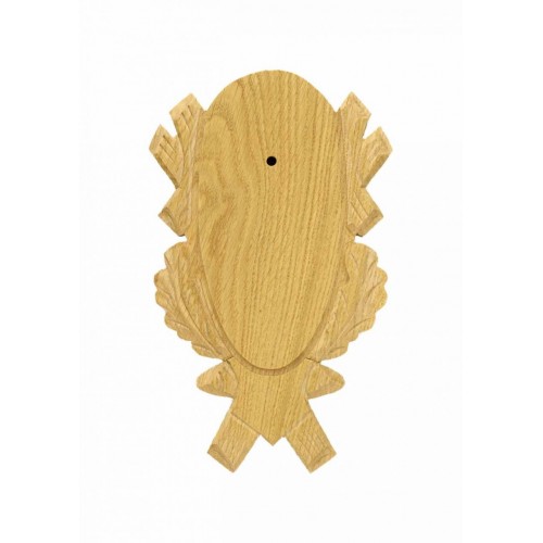 Vyrezávaná dubová podložka pod trofej Oak 4 21x12 cm - bledá