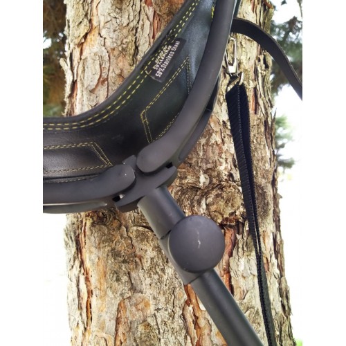 Obrázok číslo 3: Nastaviteľná jednonohá stolička black/silver - BLACK-ČIERNA