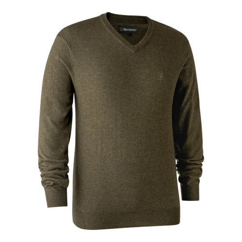 DEERHUNTER Kingston Knit V Neck - merino sveter (S