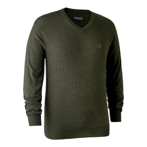 DEERHUNTER Kingston Knit V Neck - merino sveter (S