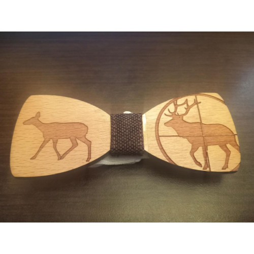 Obrázok číslo 2: Drevený motýlik HUNTER - jeleň