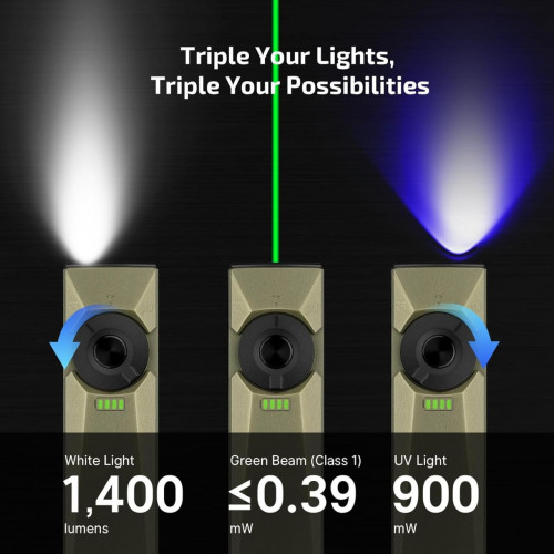 Obrázok číslo 9: LED baterka Olight Arkfeld Ultra Olive Green 1400 lm