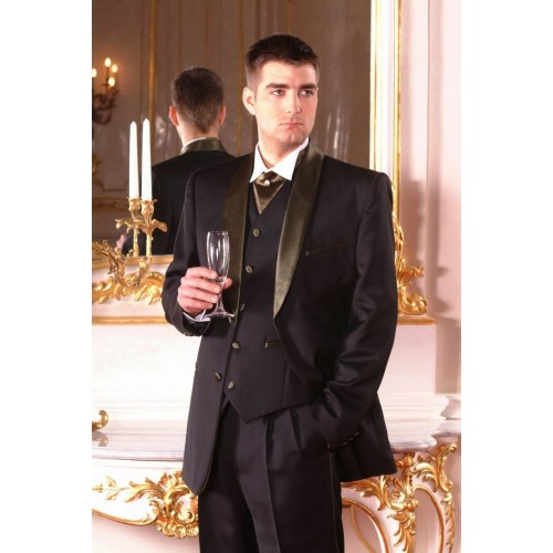 Henrik predĺžený čierny smoking