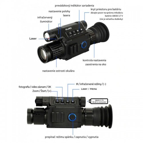 Obrázok číslo 6: Nočné videnie 2v1 (zameriavač a monokulár) Pard NV008+ (6.5x-13x zoom) + Power bank EMOS ALPHA 10000 mAh a 32gb SD karta
