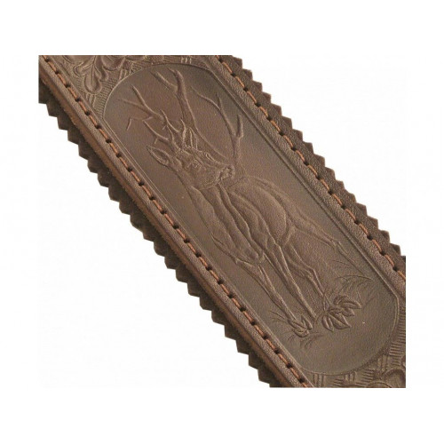 Obrázok číslo 3: Exkluzívny kožený remeň na zbraň s razbou motívov zveri (filc)