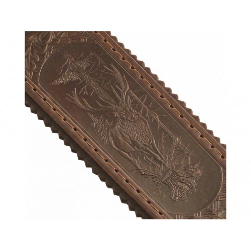 Obrázok číslo 4: Exkluzívny kožený remeň na zbraň s razbou motívov zveri (filc)