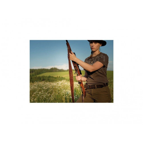 Exkluzívny kožený remeň na zbraň s razbou motívov zveri (filc)