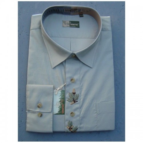 Bledošedá košeľa s výšivkou (DR)