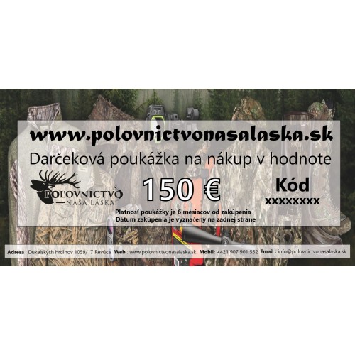Poukážka na nákup v hodnote 150€